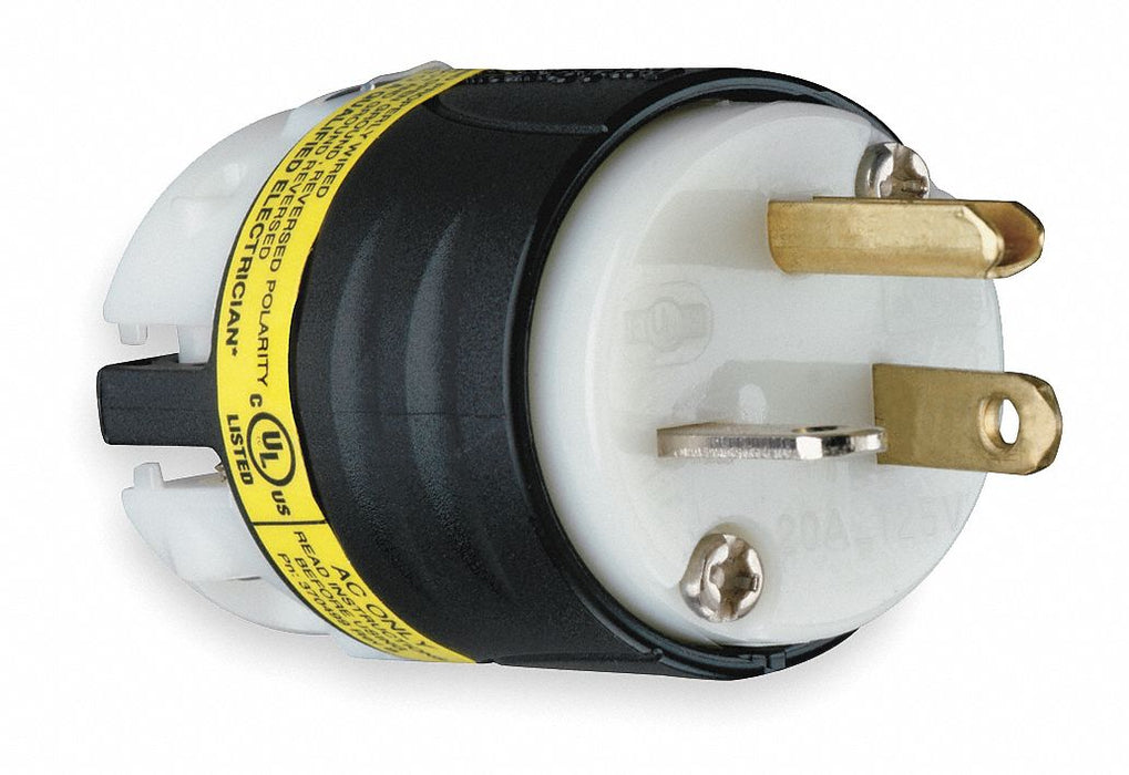 GCM Strt Plg Blk Wht 20 A Stnd 5-20P