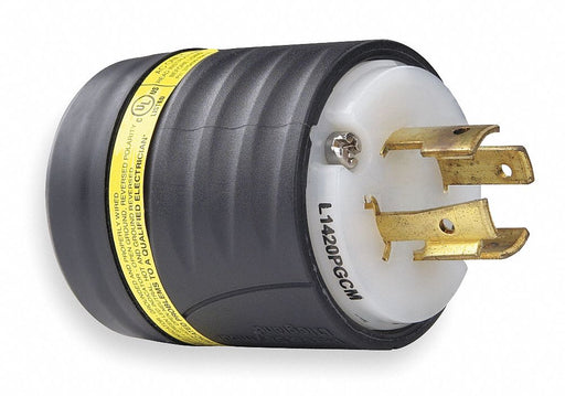 Grnd Mntring Plug 20A Blk Wht Nyl 4Blds
