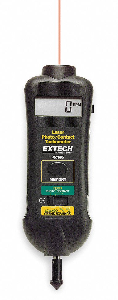 Laser Tachometer +/-0.05% RPM Acc LCD