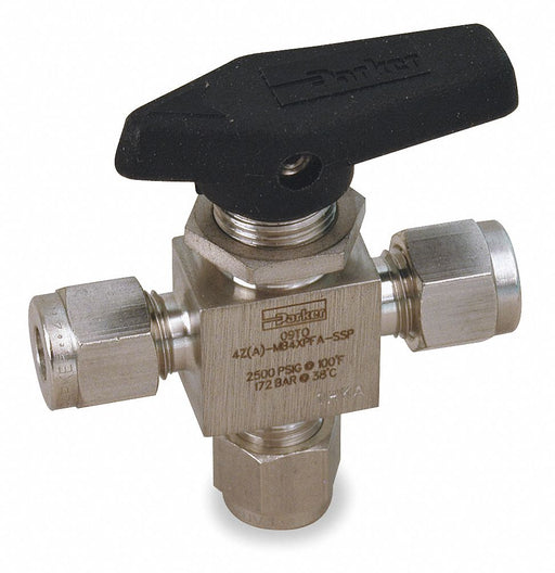 Manual 3-Way Ball Valve 1/4 316 SS
