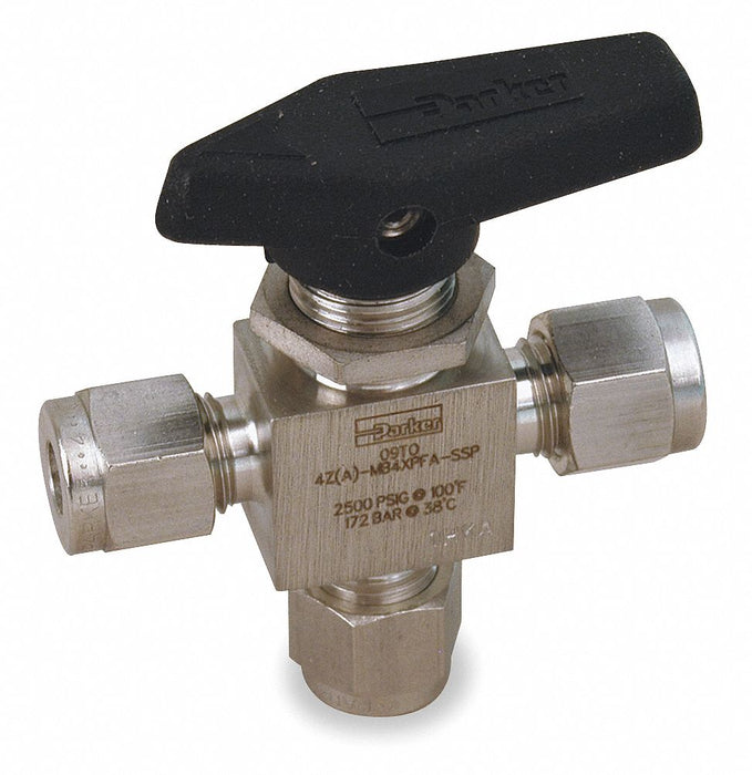 Manual 3-Way Ball Valve 1/4 316 SS