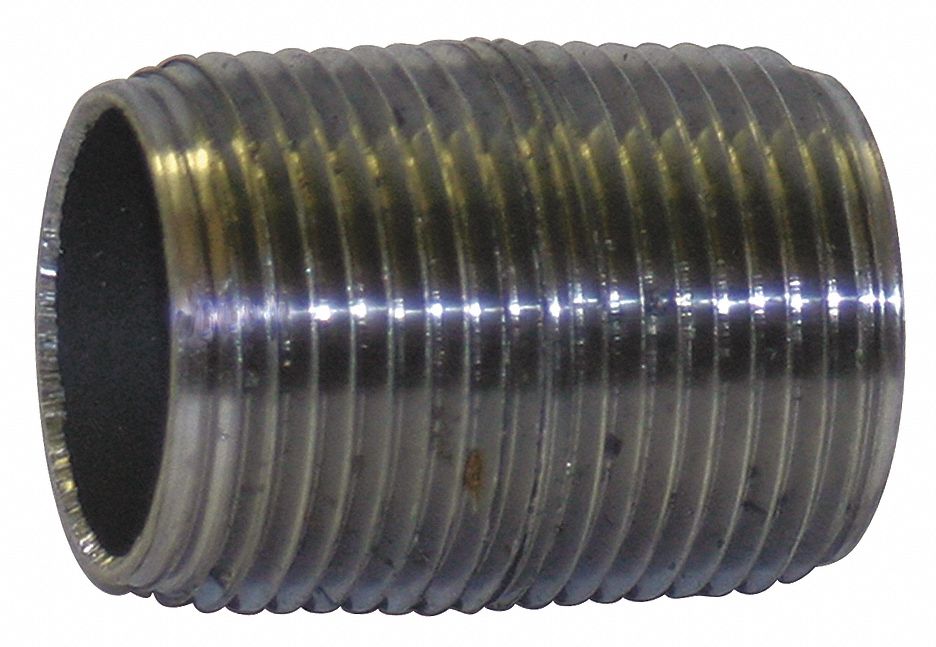 Black Close Pipe Nipple Threaded 1/2