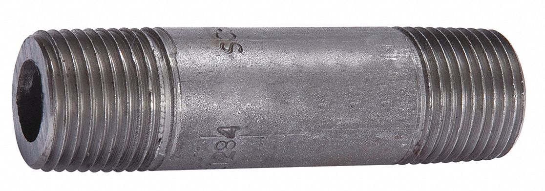 Black Pipe Nipple Threaded 1-1/2x8 In