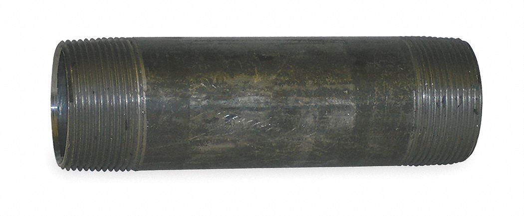 Black Pipe Nipple Threaded 1-1/4x2 In