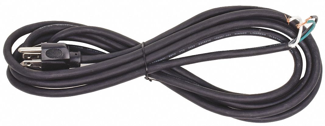 Power Cord 12 ft Black 18 AWG