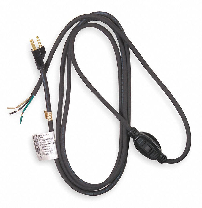 Power Cord 12 ft Black 14 AWG
