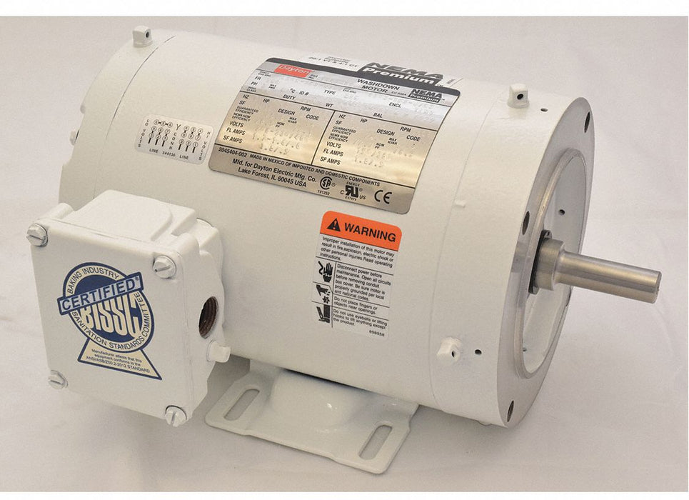 Washdown Motor 1/2 HP 1750 56C 230/460V