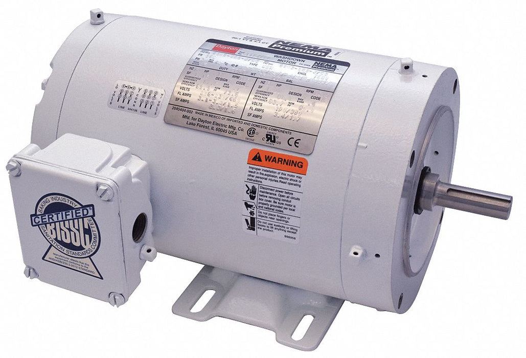 Washdown Motor 1 HP 1750 56C 230/460V