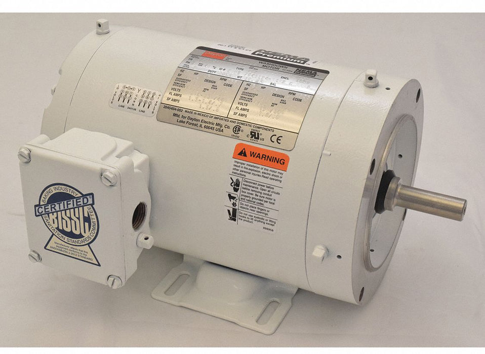 Washdown Motor 1/2 HP 3550 56C 230/460V