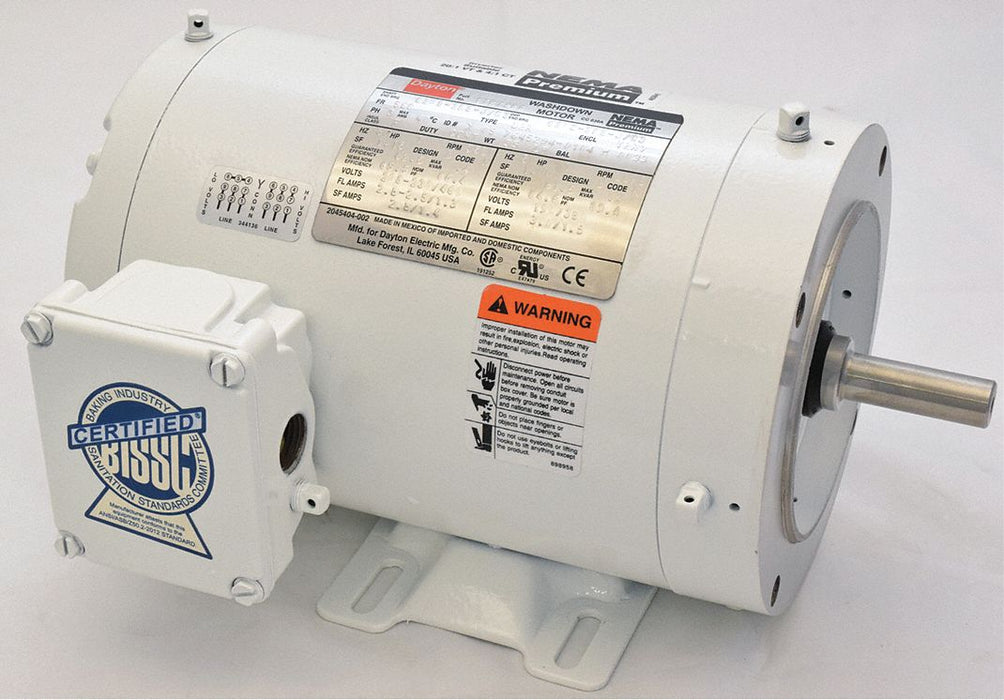 Washdown Motor 1 HP 3520 56C 230/460V
