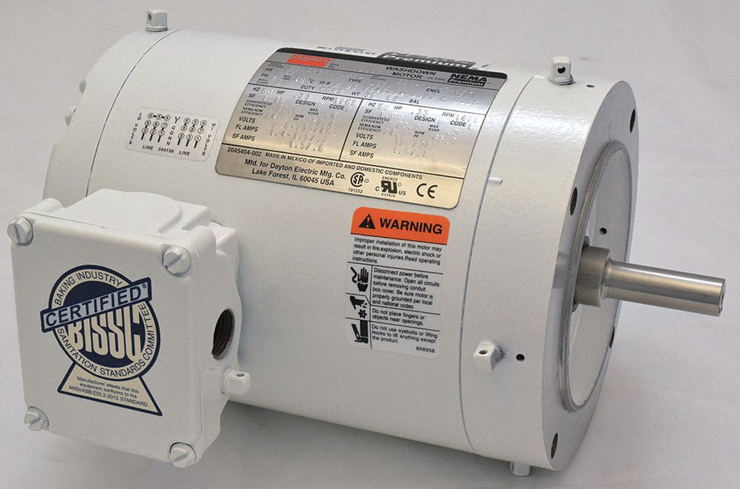 Washdown Motor 1/3 HP 1765 56C 230/460V