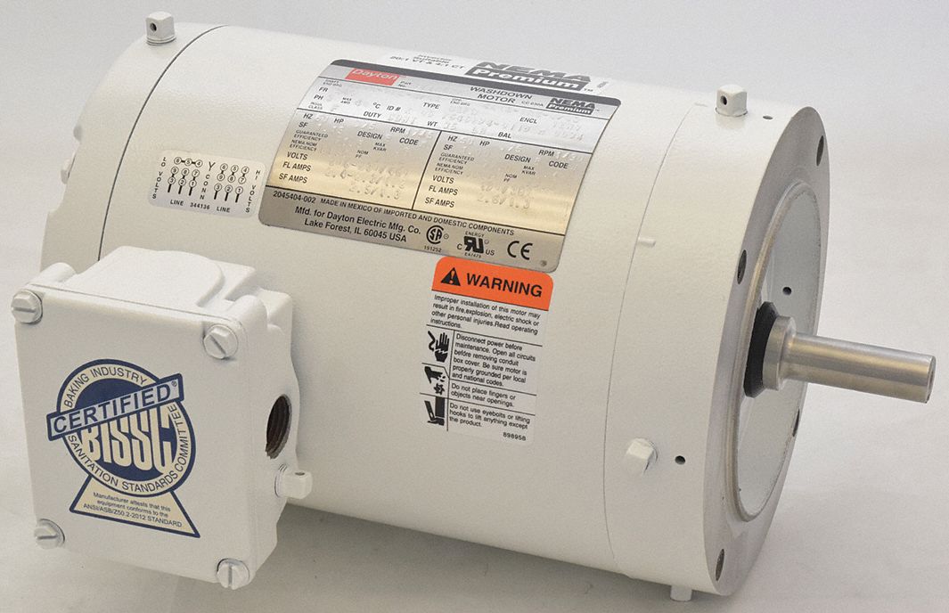 Washdown Motor 3/4 HP 1745 56C 230/460V