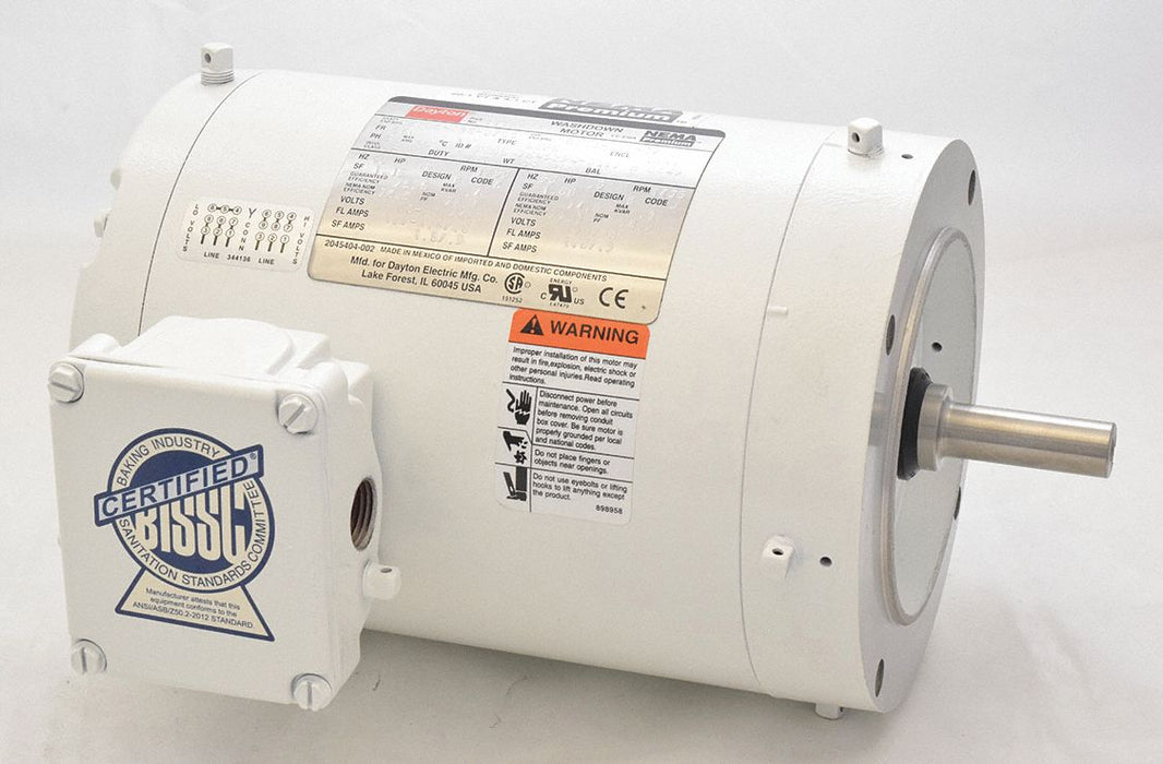 Washdown Motor 1/2 HP 1750 56C 230/460V