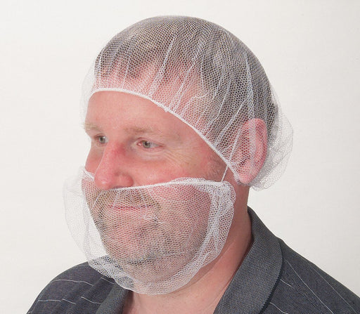 Beard Cover Polyester White Uni PK100