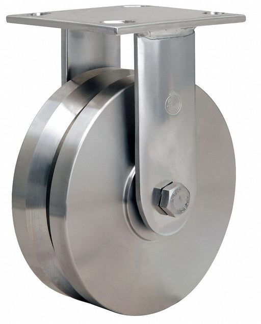 Plate Caster Rigid SS 7 1/2 H