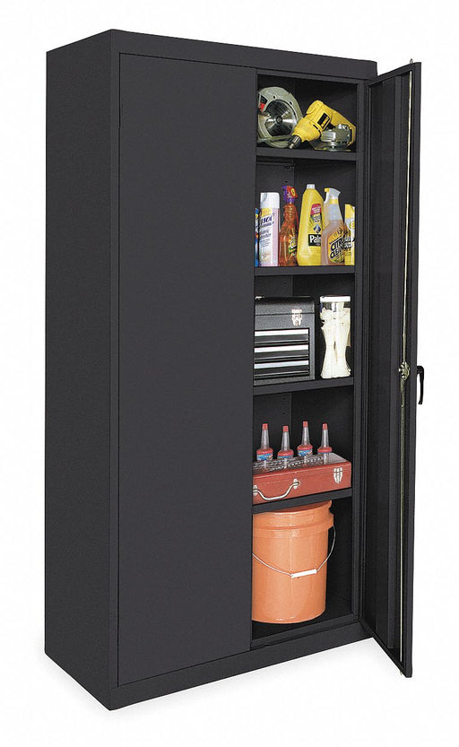 F8666 Storage Cabinet 72 x36 x24 Black 4Shlv