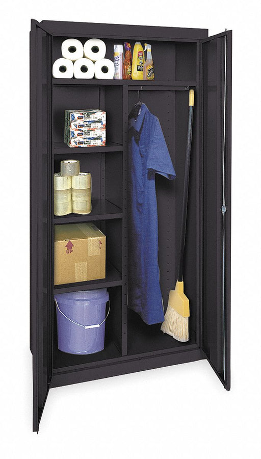 Storage Cabinet 72 x36 x18 Black 5Shlv