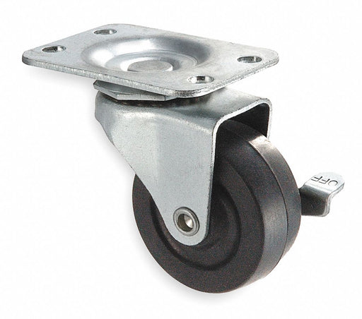 Plate Caster Swivel Rubber 2 1/2 H
