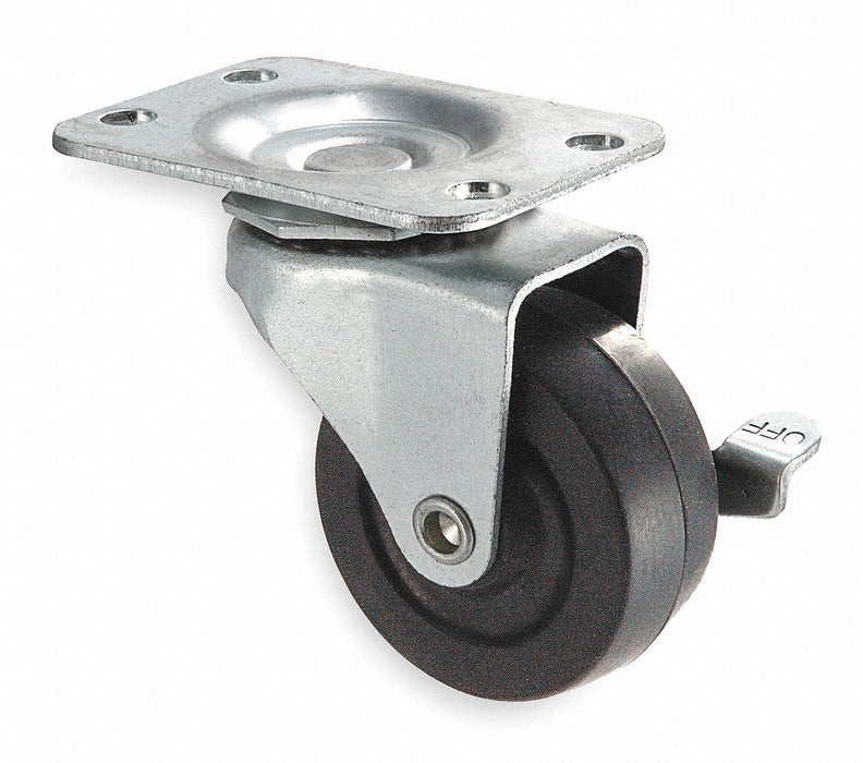 Plate Caster Swivel Rubber 2 1/2 H
