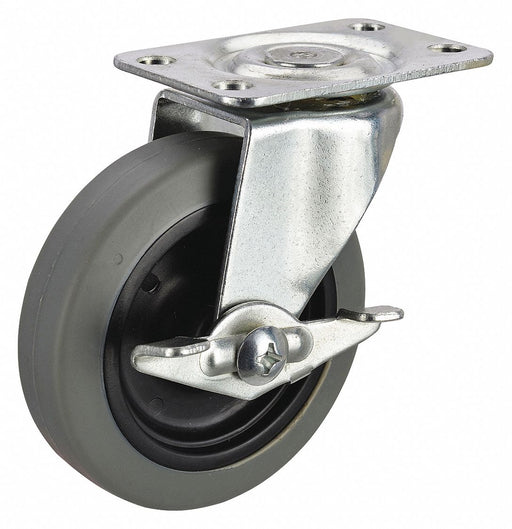 Plate Caster Swivel Rubber 3 1/2 H