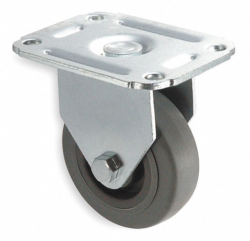 Plate Caster Rigid Rubber 4 13/16 H