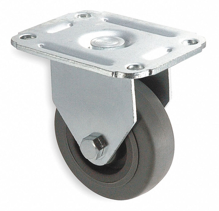 Plate Caster Rigid Rubber 4 13/16 H