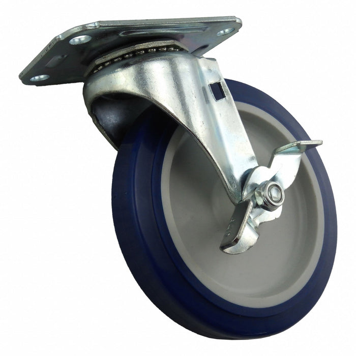 Plate Caster Swivel Polyurethane 5 3/4 H