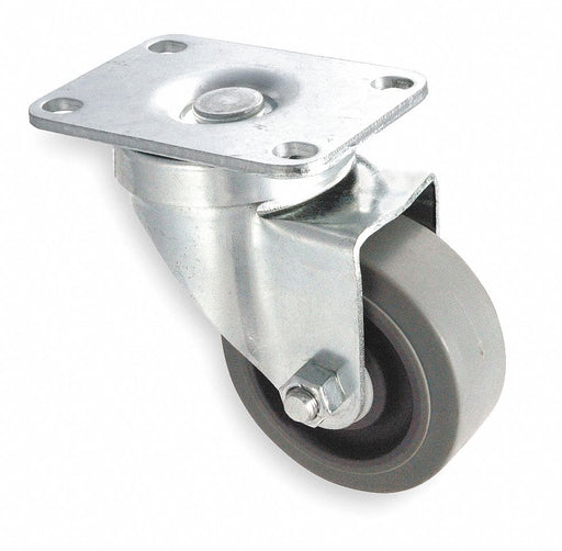Plate Caster Swivel Rubber 4 1/4 H
