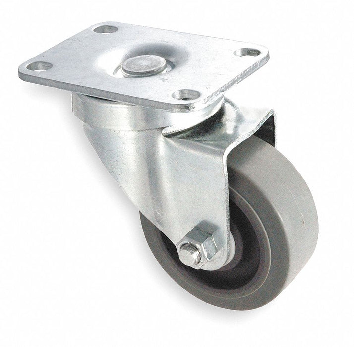 Plate Caster Swivel Rubber 4 1/4 H