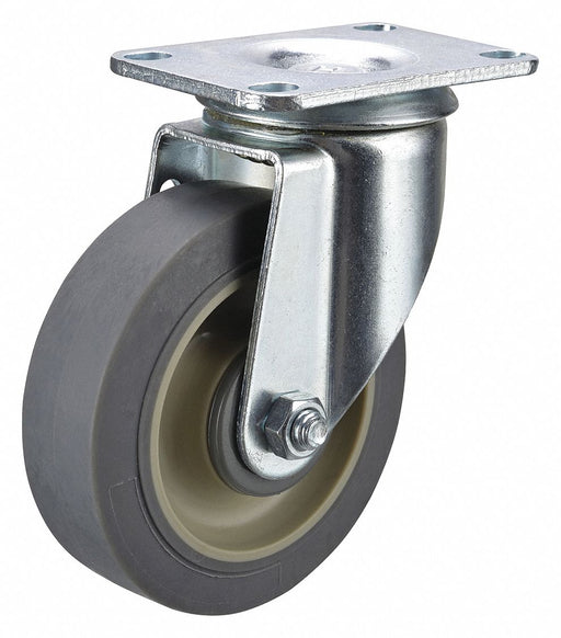 Plate Caster Swivel Rubber 4 11/16 H