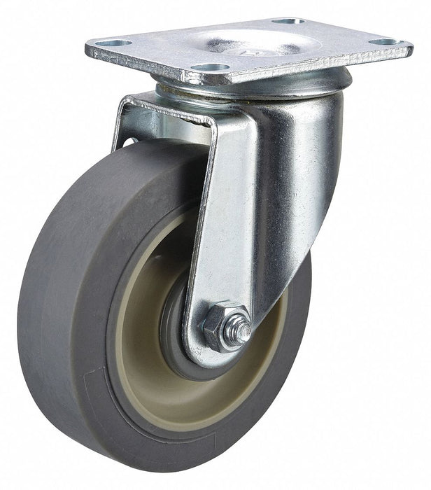 Plate Caster Swivel Rubber 4 11/16 H
