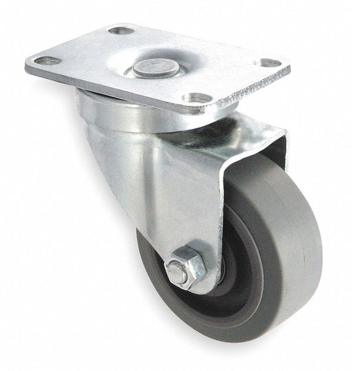 Plate Caster Swivel Rubber 4 1/4 H