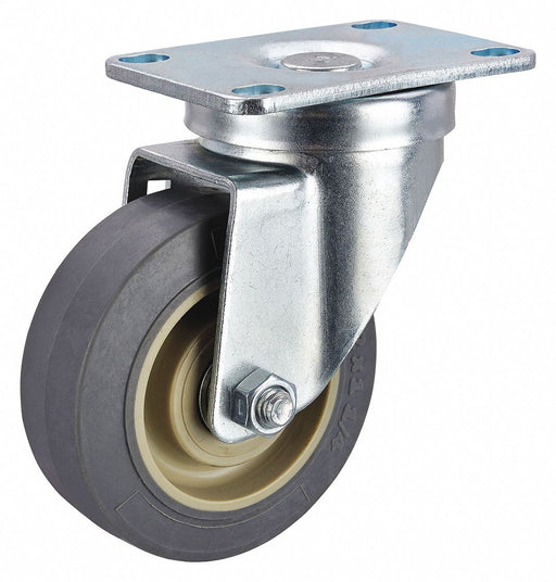 Plate Caster Swivel Rubber 4 11/16 H