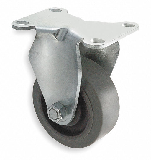 Plate Caster Rigid Rubber 4 1/4 H