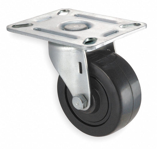 Plate Caster Swivel Rubber 3 3/4 H