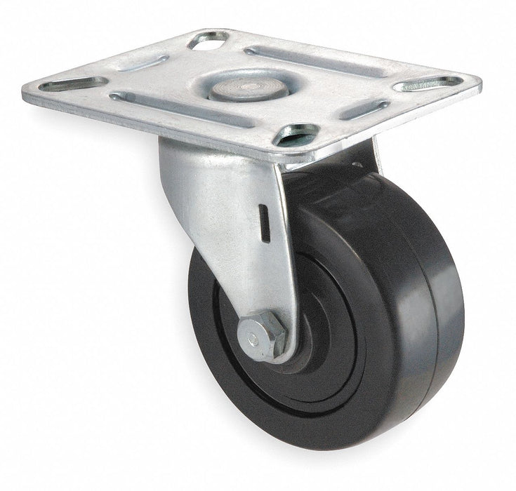 Plate Caster Swivel Rubber 3 3/4 H