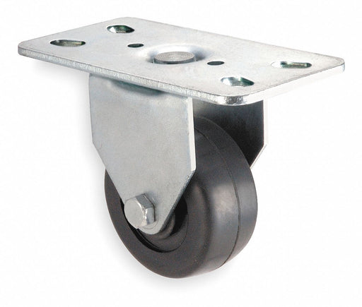 Plate Caster Rigid Rubber 3 3/4 H
