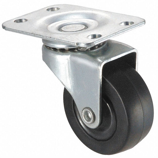 Plate Caster Swivel Rubber 3 3/8 H