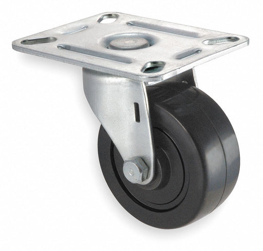 Plate Caster Swivel Rubber 3 3/4 H