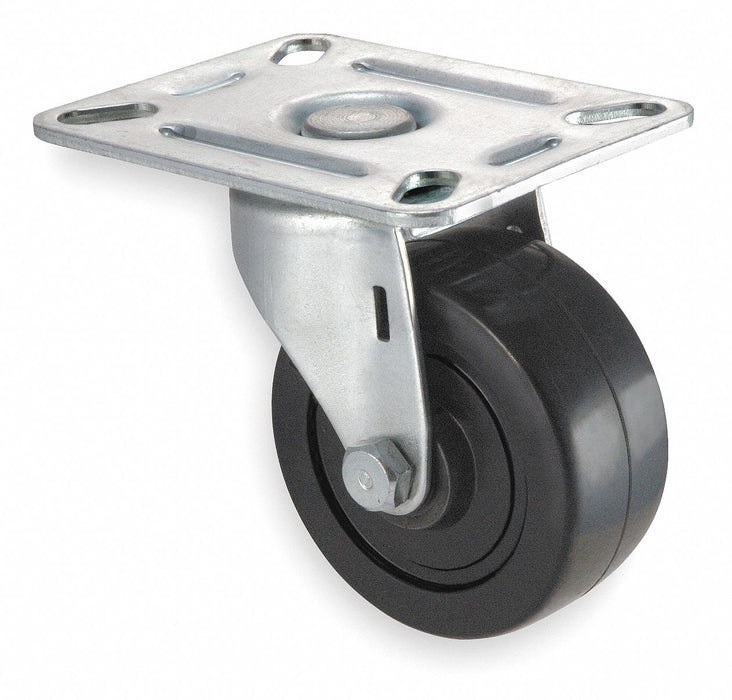 Plate Caster Swivel Rubber 3 3/4 H