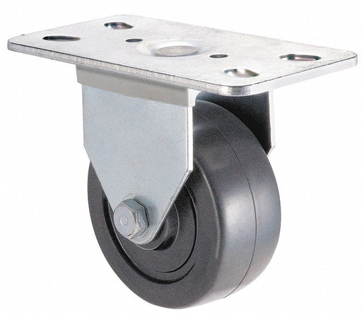 Plate Caster Rigid Rubber 3 3/4 H