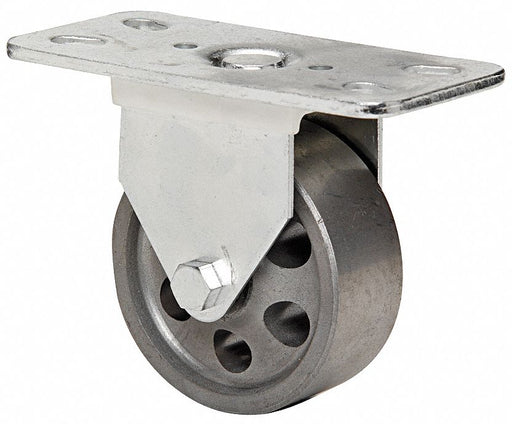 Plate Caster Rigid Iron 3 3/4 H