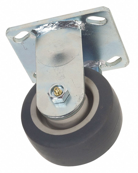 Plate Caster Rigid Rubber 5 5/8 H