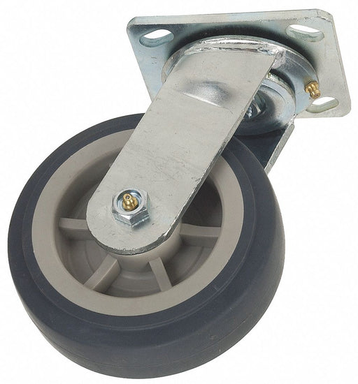 Plate Caster Swivel Rubber 6 1/2 H