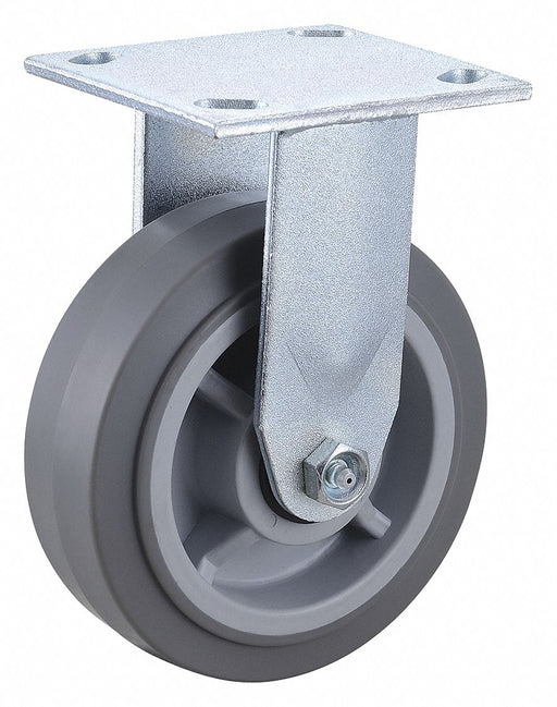 Plate Caster Rigid Rubber 7 1/2 H