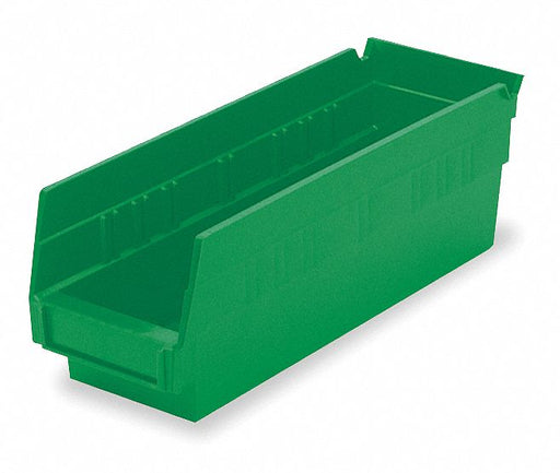 F8466 Shelf Bin Green Indstr Grd Poly 4 in