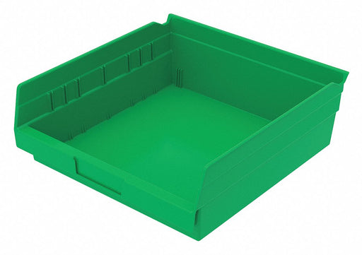F8874 Shelf Bin Green Indstr Grd Poly 4 in