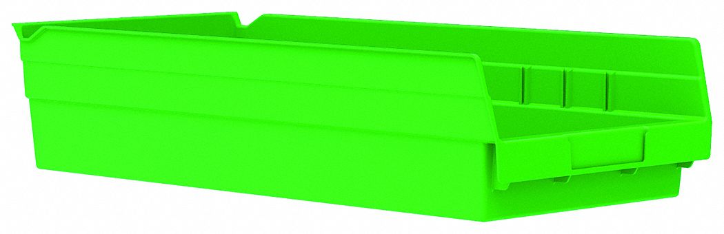 F8876 Shelf Bin Green Indstr Grd Poly 4 in
