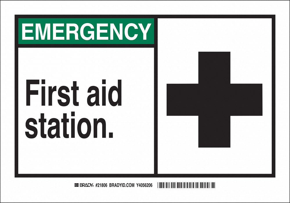 First Aid Sign 10X14 Aluminum