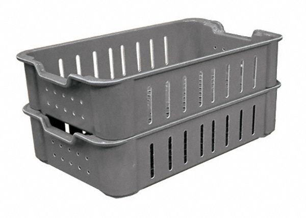 StraightWallTote 17.75inL 10.5inW Gray